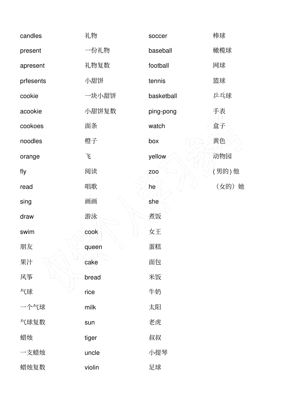 开心学英语三年级上册英语单词_第2页