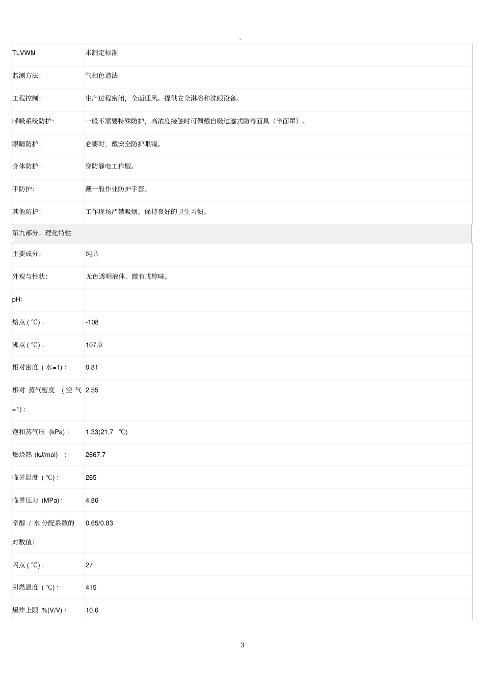 异丁醇安全技术说明书_第3页