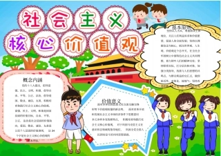 弘扬社会主义核心价值观小报手抄报模板