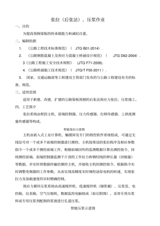 张拉后张法压浆作业