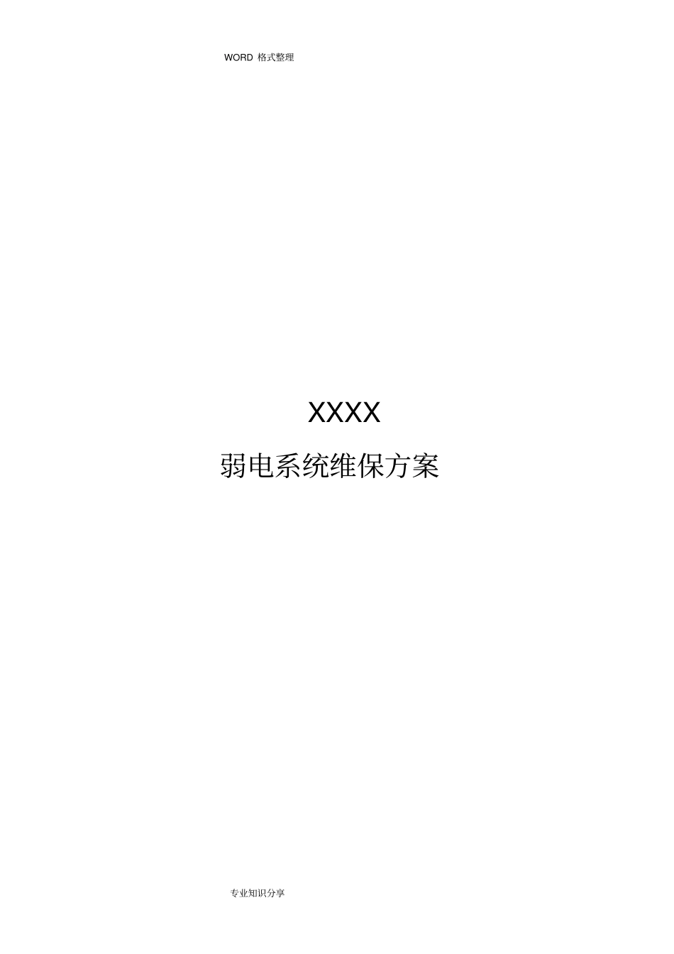 弱电系统维保方案说明_第1页