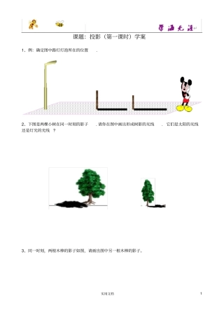 归纳总结--291投影一导学案1