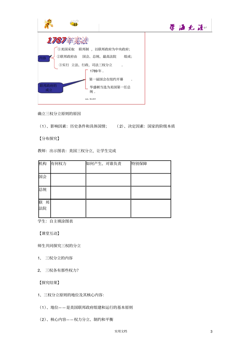 归纳总结--3美国的三权分立制_第3页