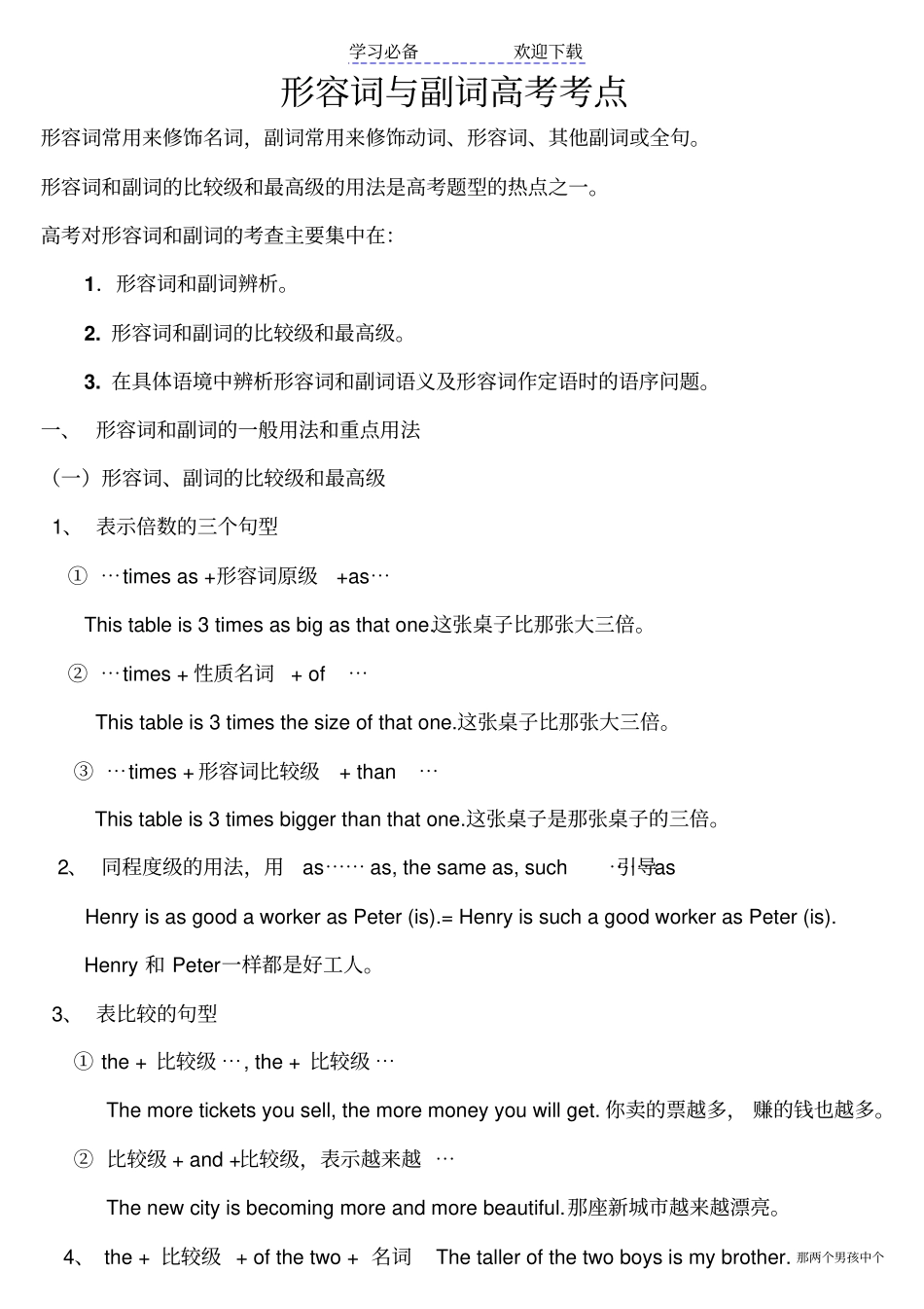 形容词与副词高考考点_第1页