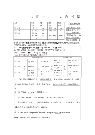 形容词性物主代词和名词性物主代词