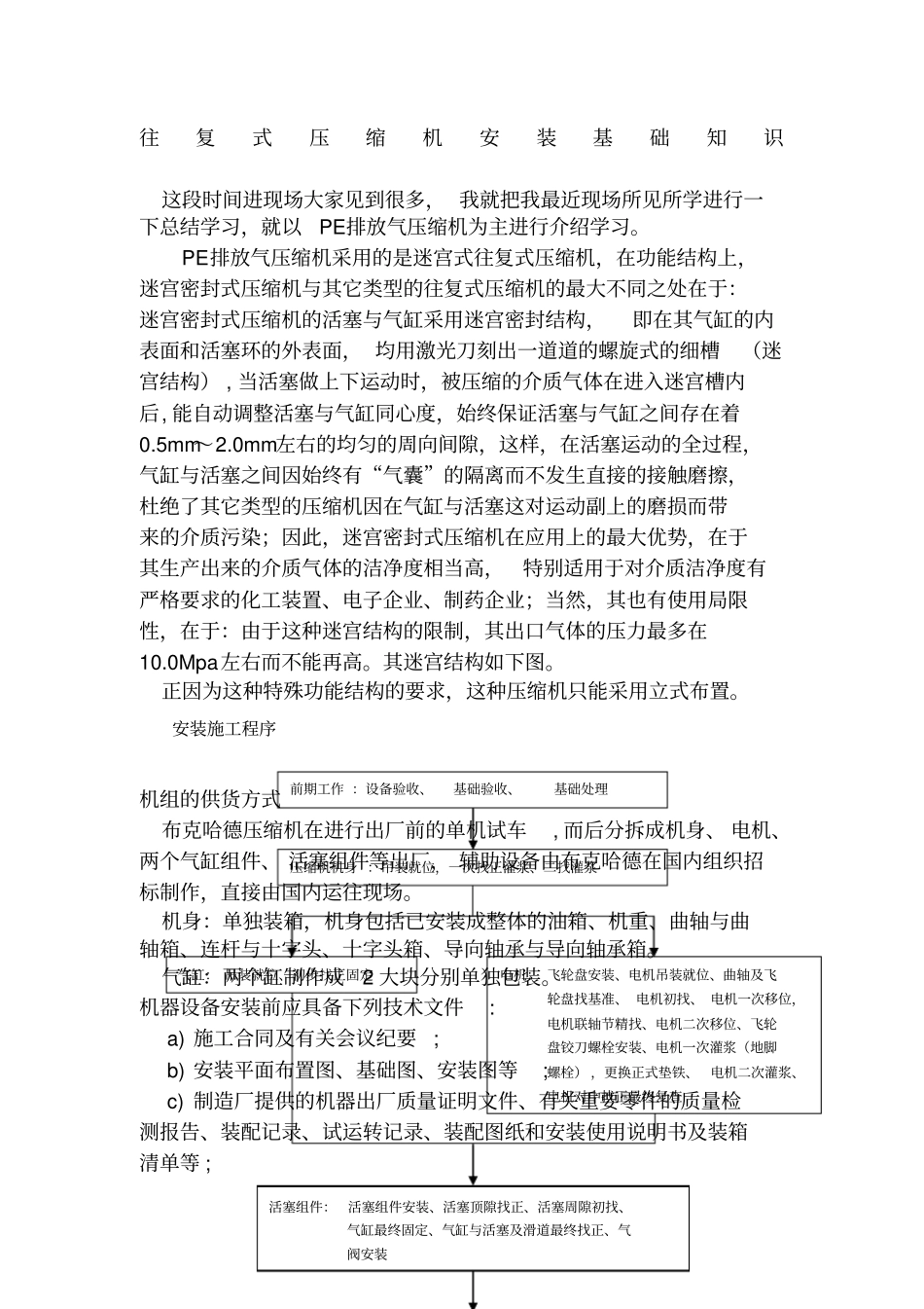 往复式压缩机安装基础知识_第1页