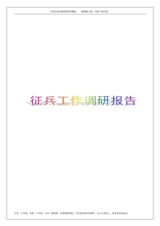 征兵工作调研报告8p