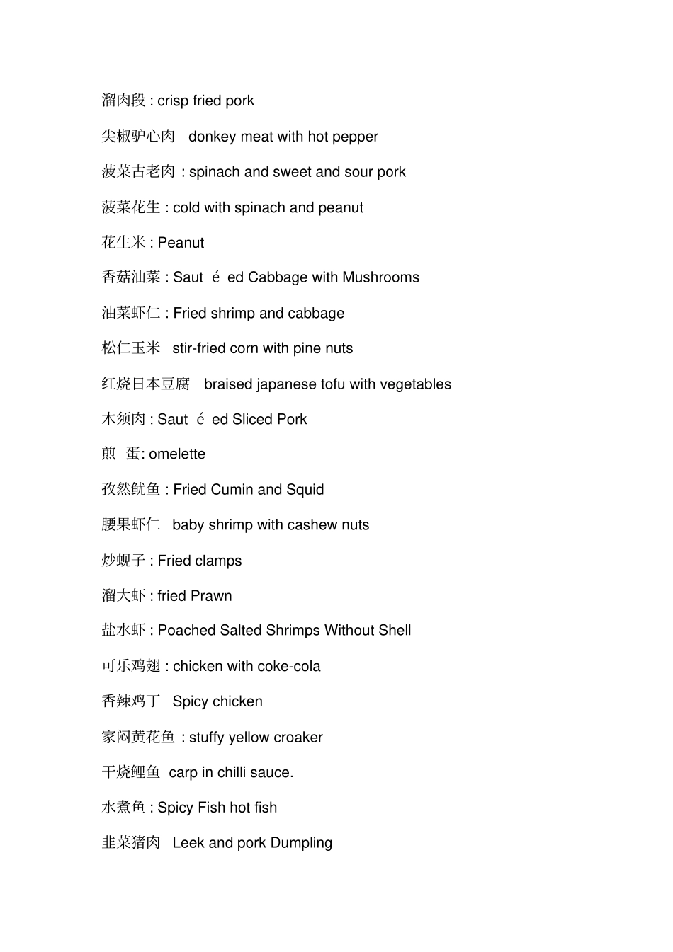 很全中文菜谱英文翻译资料_第3页