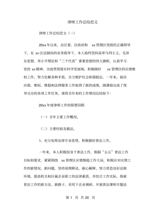 律师工作总结范文