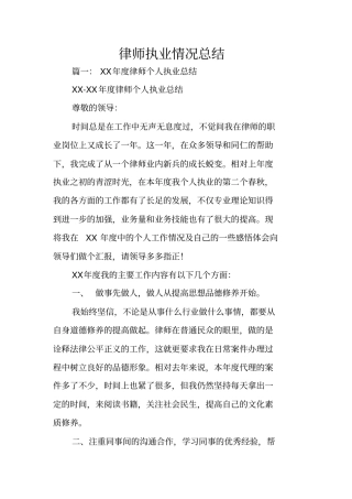 律师执业情况总结