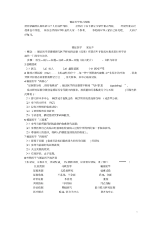 循证医学复习攻略evidence