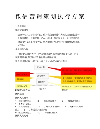 微信营销策划执行方案