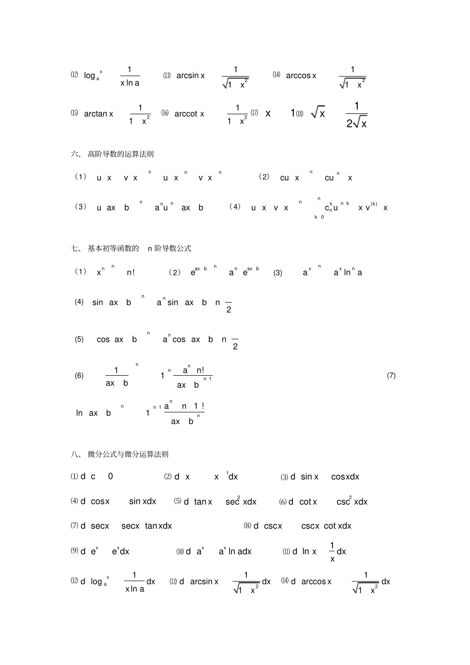 微分积分公式_第2页