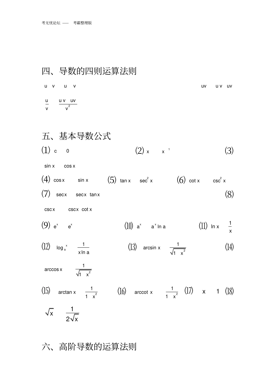 微分积分公式全集_第3页