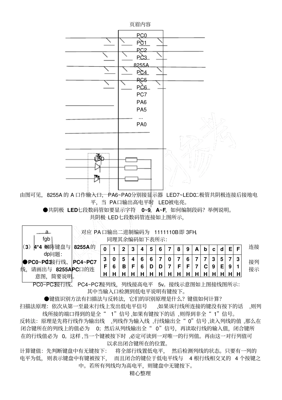 微机原理8255A并行接口按键数码管显示讨论报告_第3页