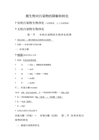 微生物对污染物的降解和转化