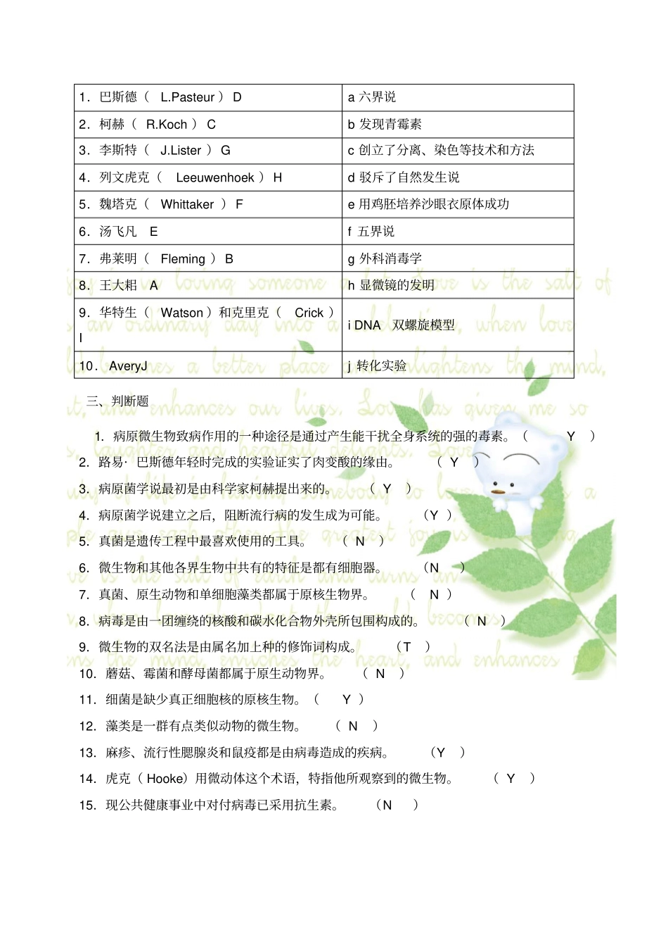 微生物选择、填空及判断题及答案分析_第2页