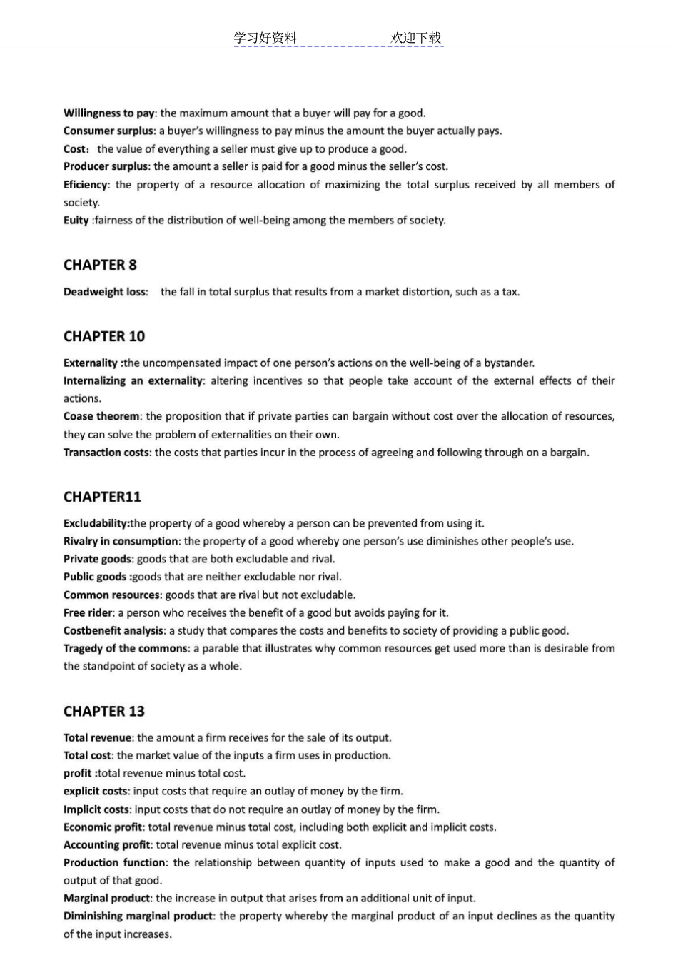 微观经济学英文版名词解释_第3页
