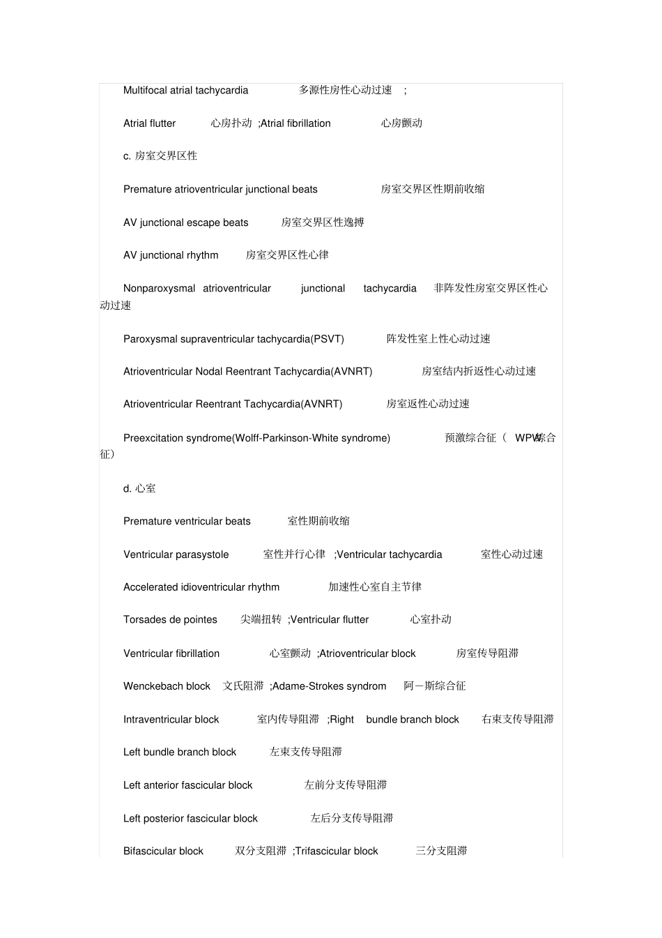 心内科常用英语专业词汇附件_第2页