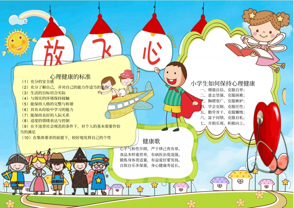 心理健康快乐成长精美手抄报小报黑板报_第1页