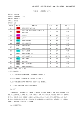 心理健康教育专科