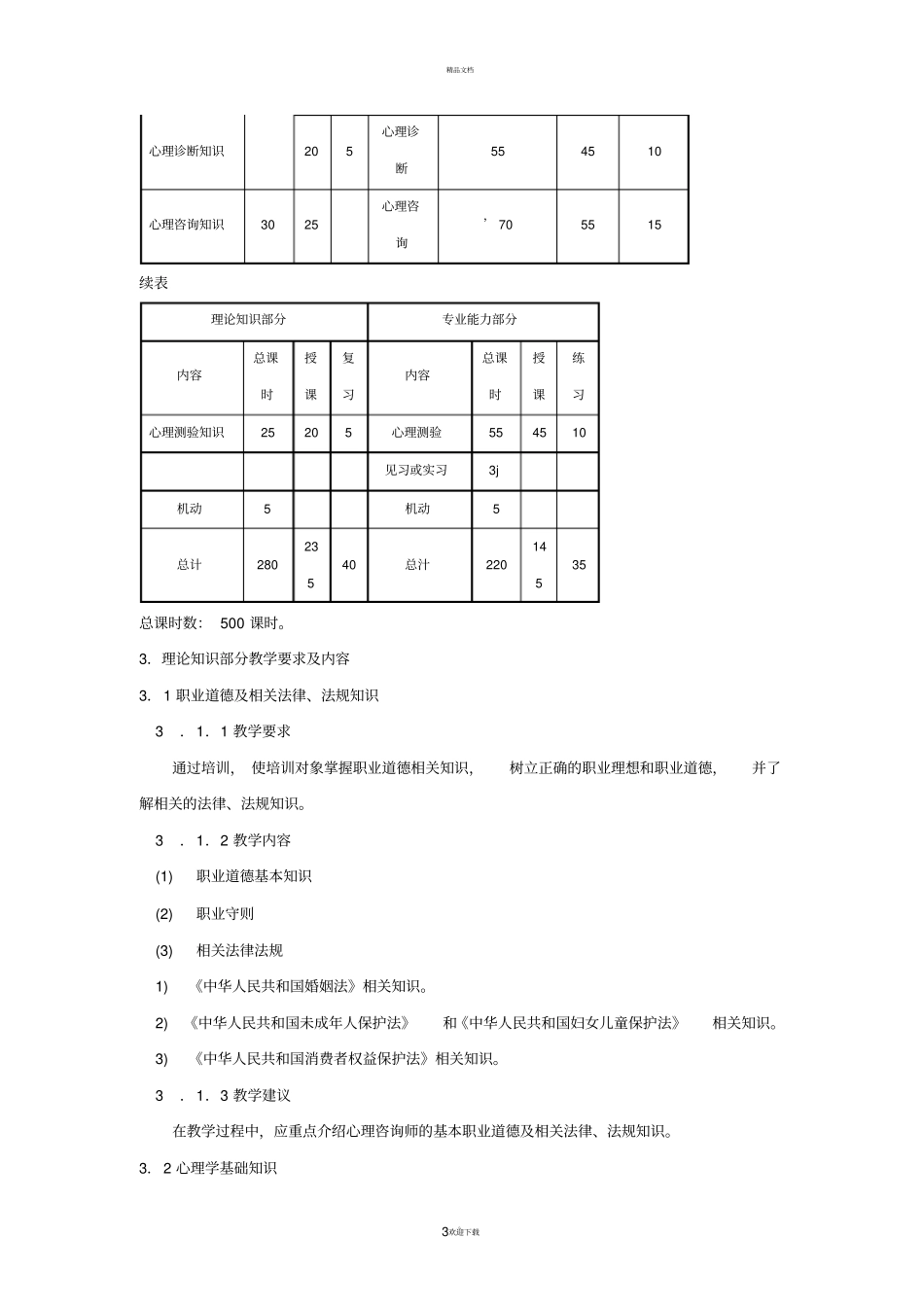 心理咨询师三级培训计划与大纲_第3页
