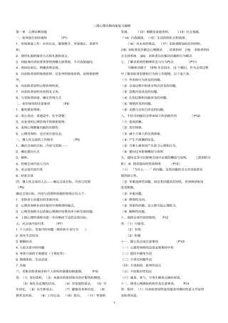 心理咨询师三级技能大题复习提纲分析