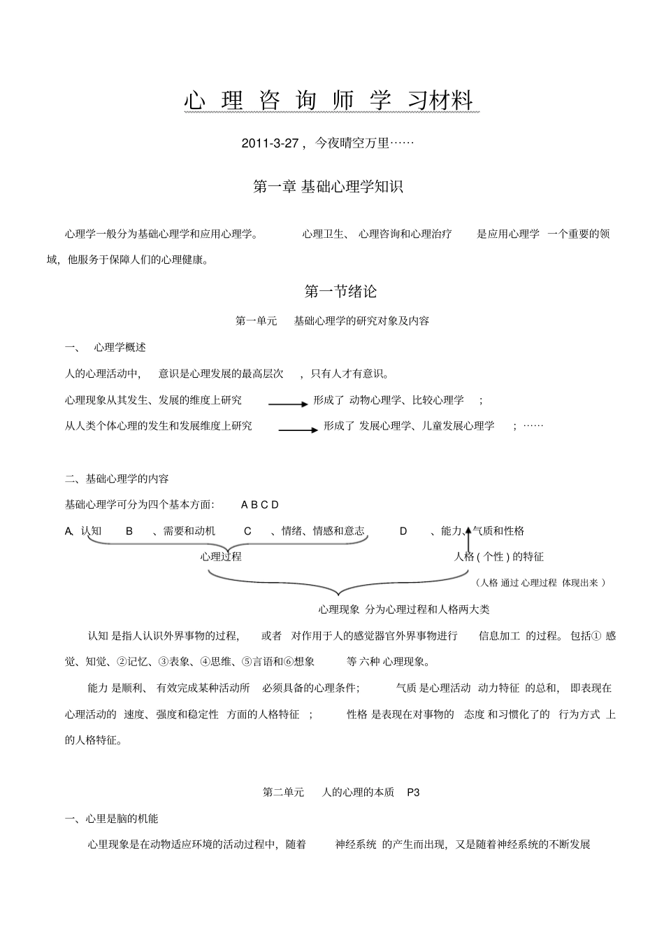 心理咨询师学习材料培训_第1页