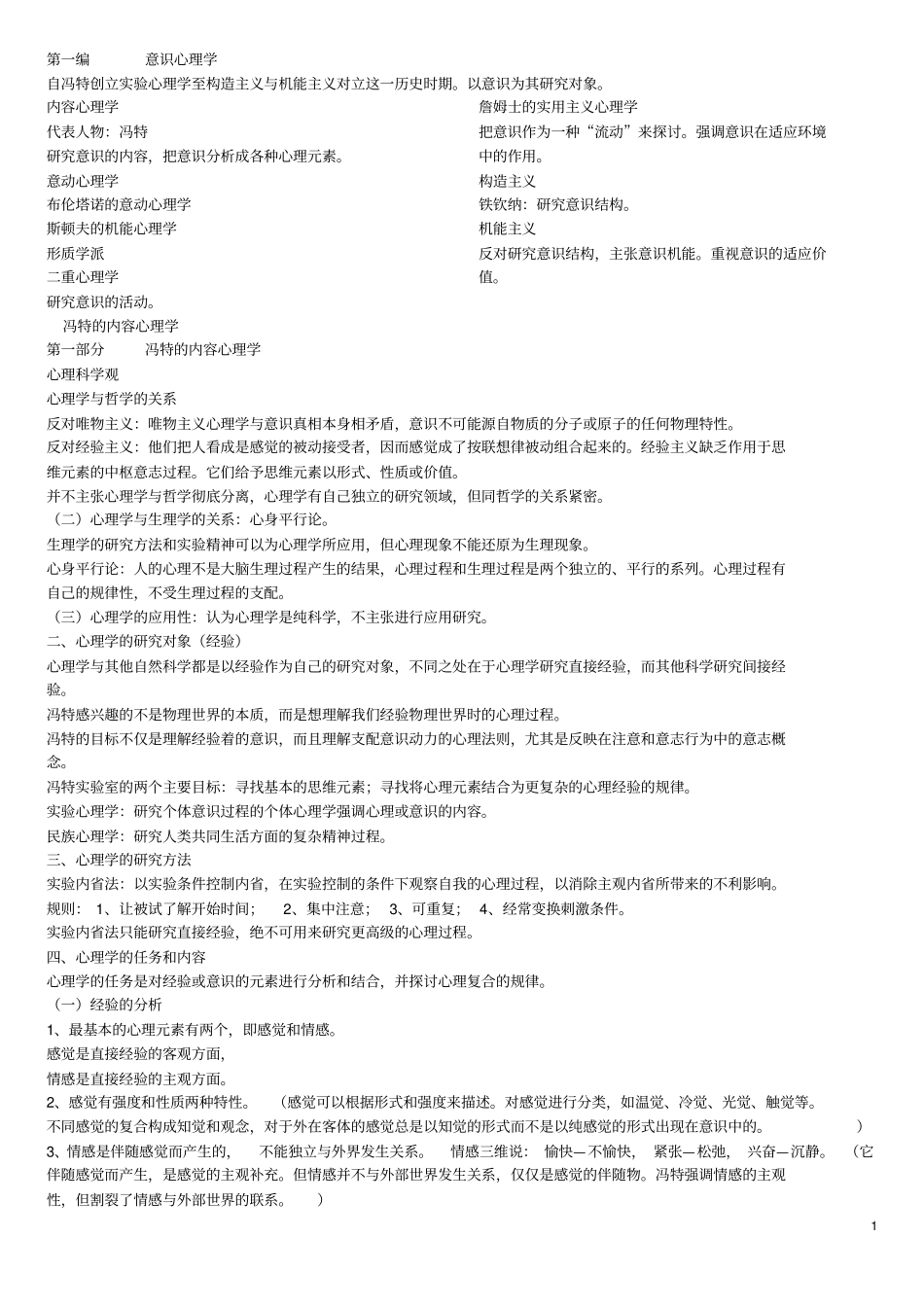 心理学史提纲整理复习_第1页
