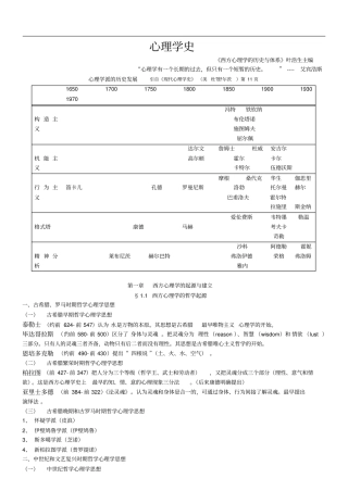 心理学史笔记叶浩生复习
