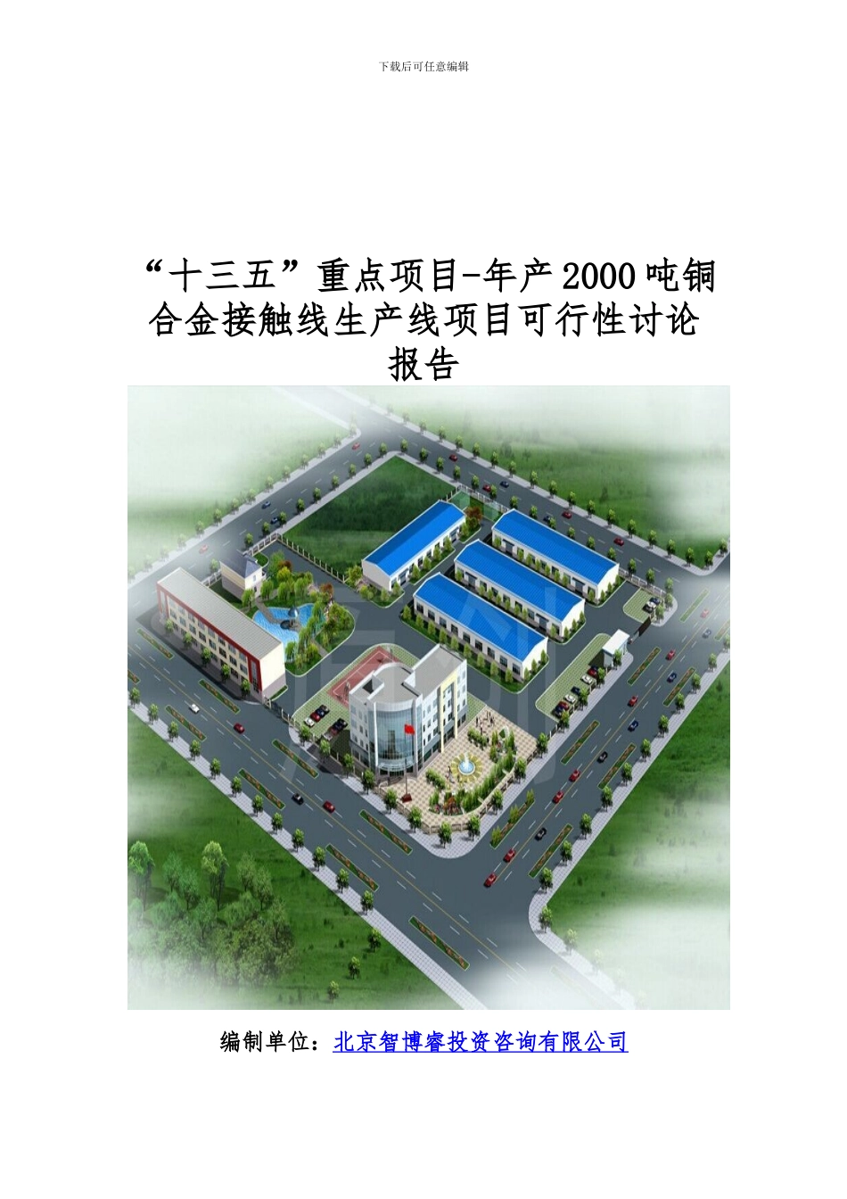 “十三五”重点项目-年产2000吨铜合金接触线生产线项目可行性研究报告_第1页