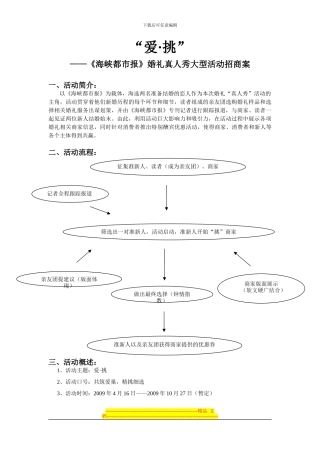 “爱的选择”真人秀招商方案