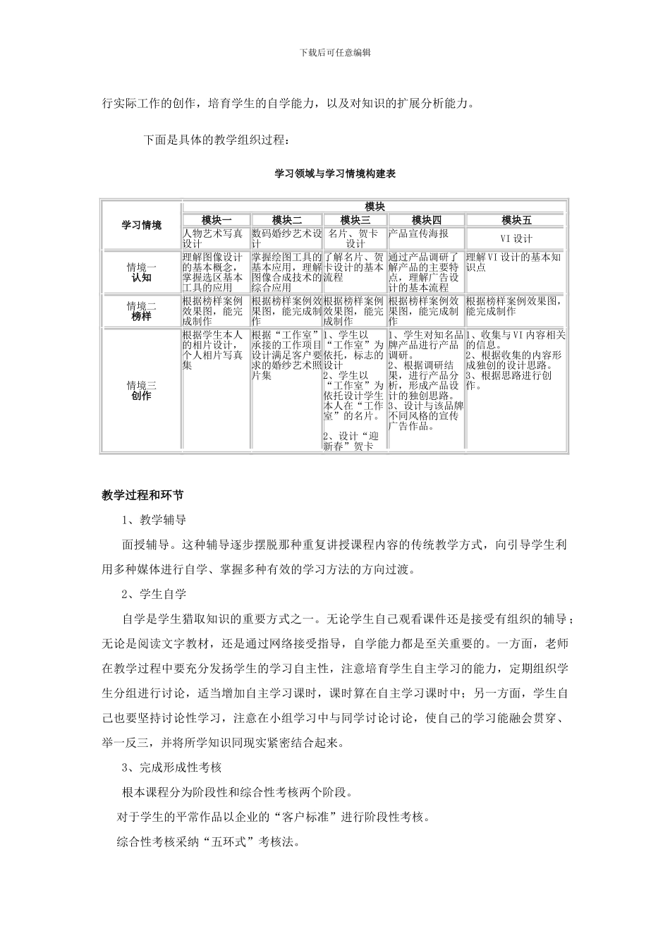 《Photoshop》课程教学做一体化教学方案_第3页