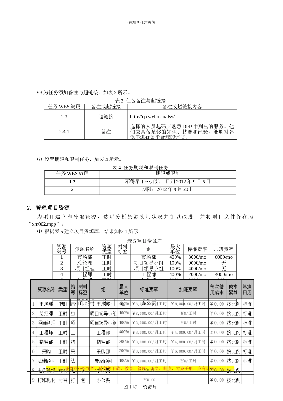 《project项目管理》期末考试方案_第3页