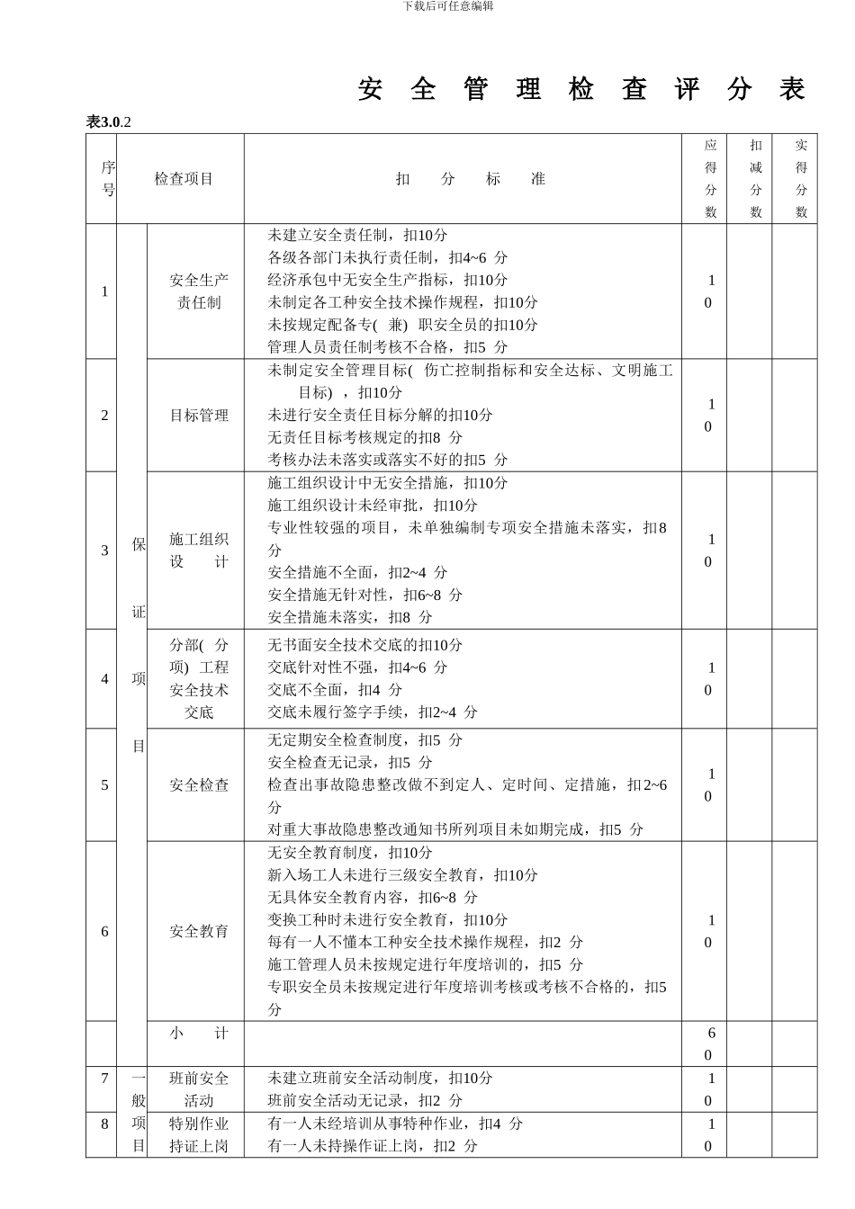 《建筑施工安全检查标准》全套表格._第3页