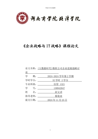 《微软公司企业发展战略研究》