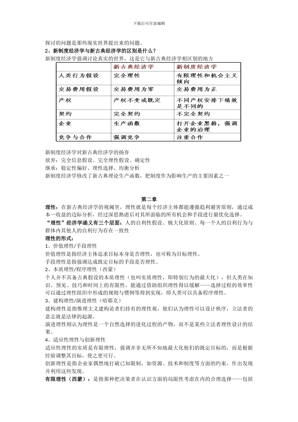 《新制度经济学》复习提纲_第2页