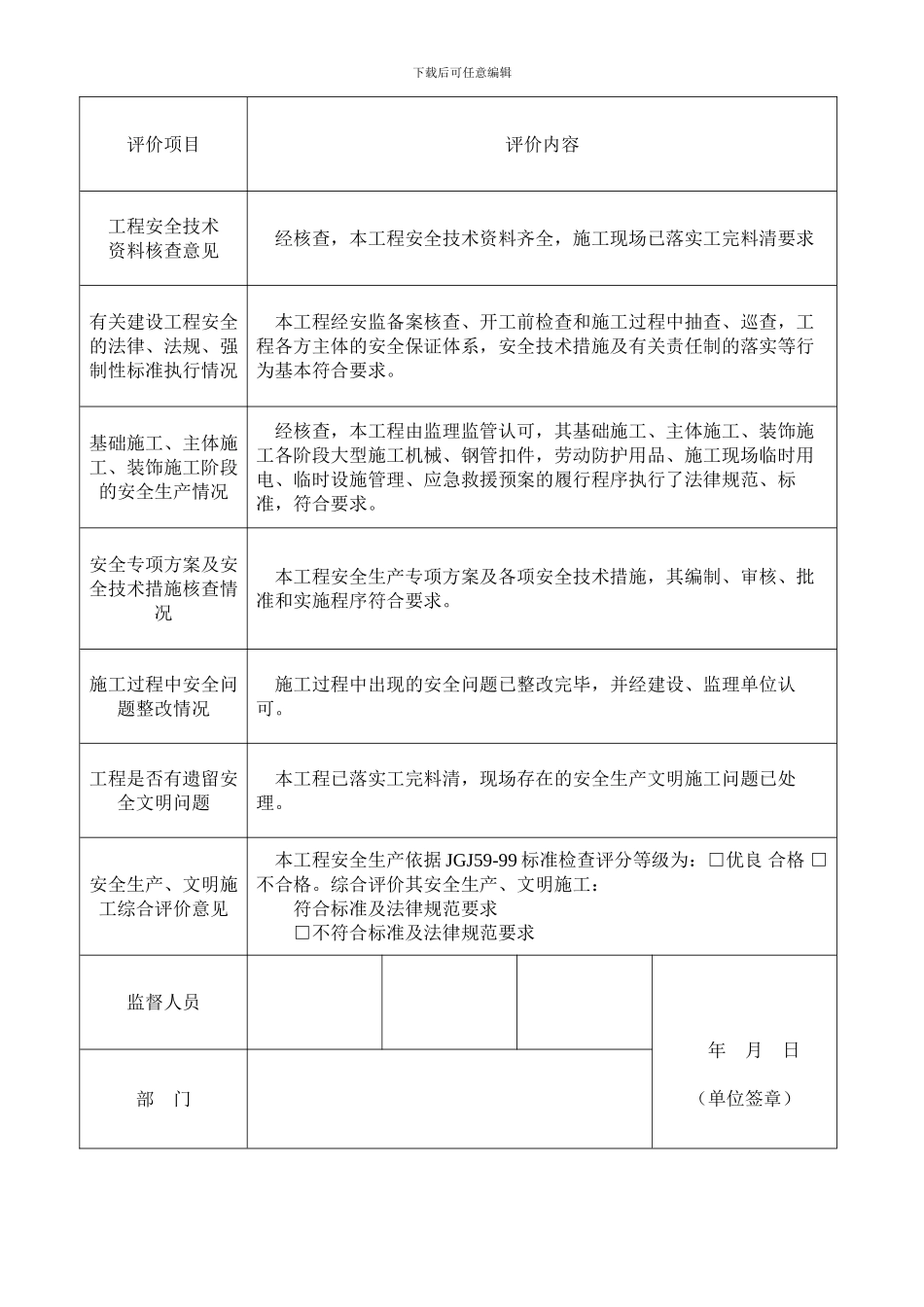 《杭州市建设工程安全生产、文明施工评价报告》_第3页