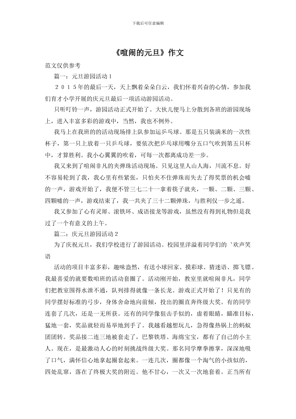 《热闹的元旦》作文_第1页