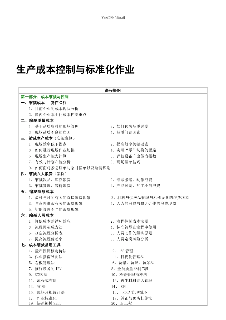 《生产成本控制与标准化作业》陈鹏_第1页