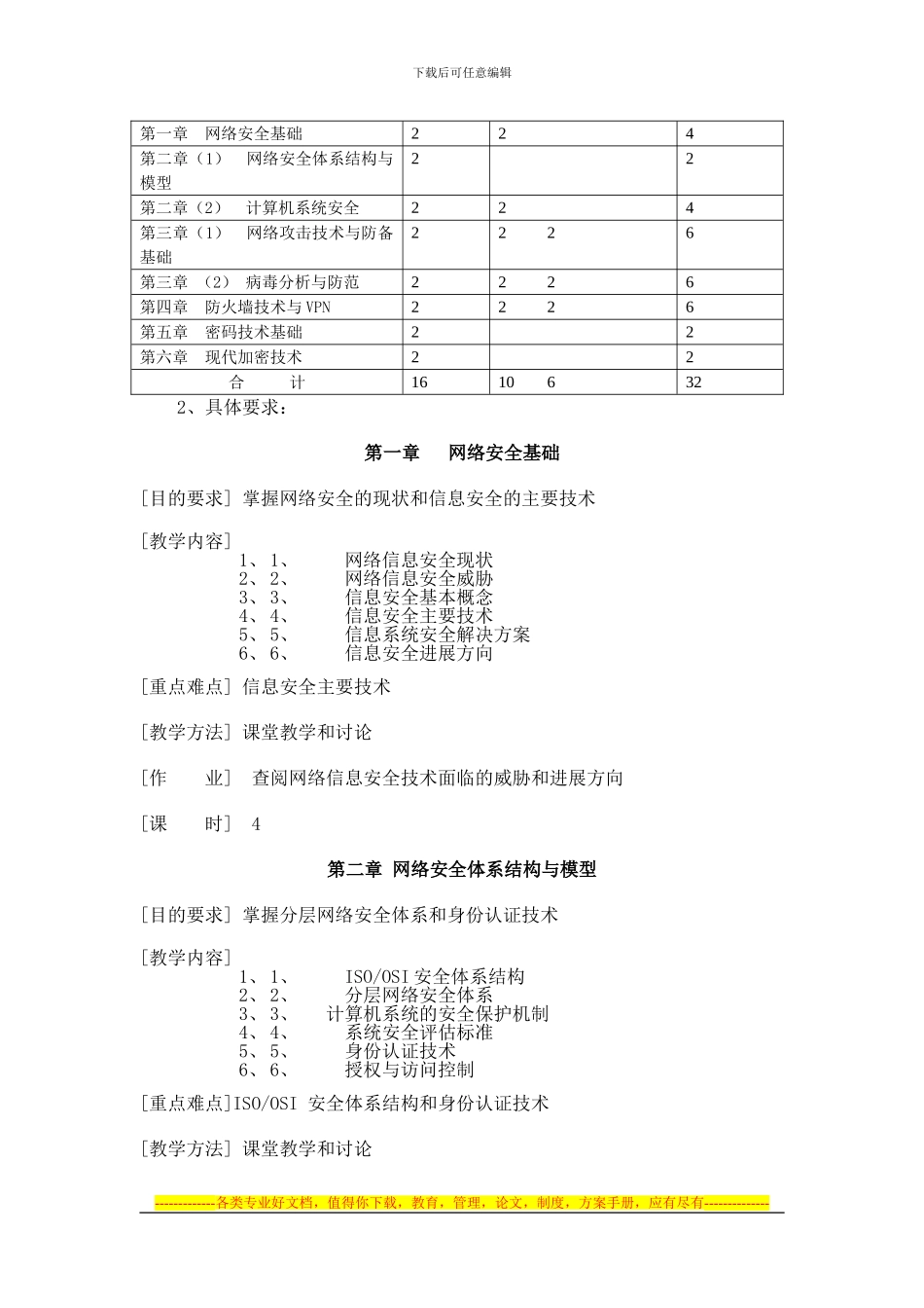 《计算机网络安全技术》课程教学大纲_第2页