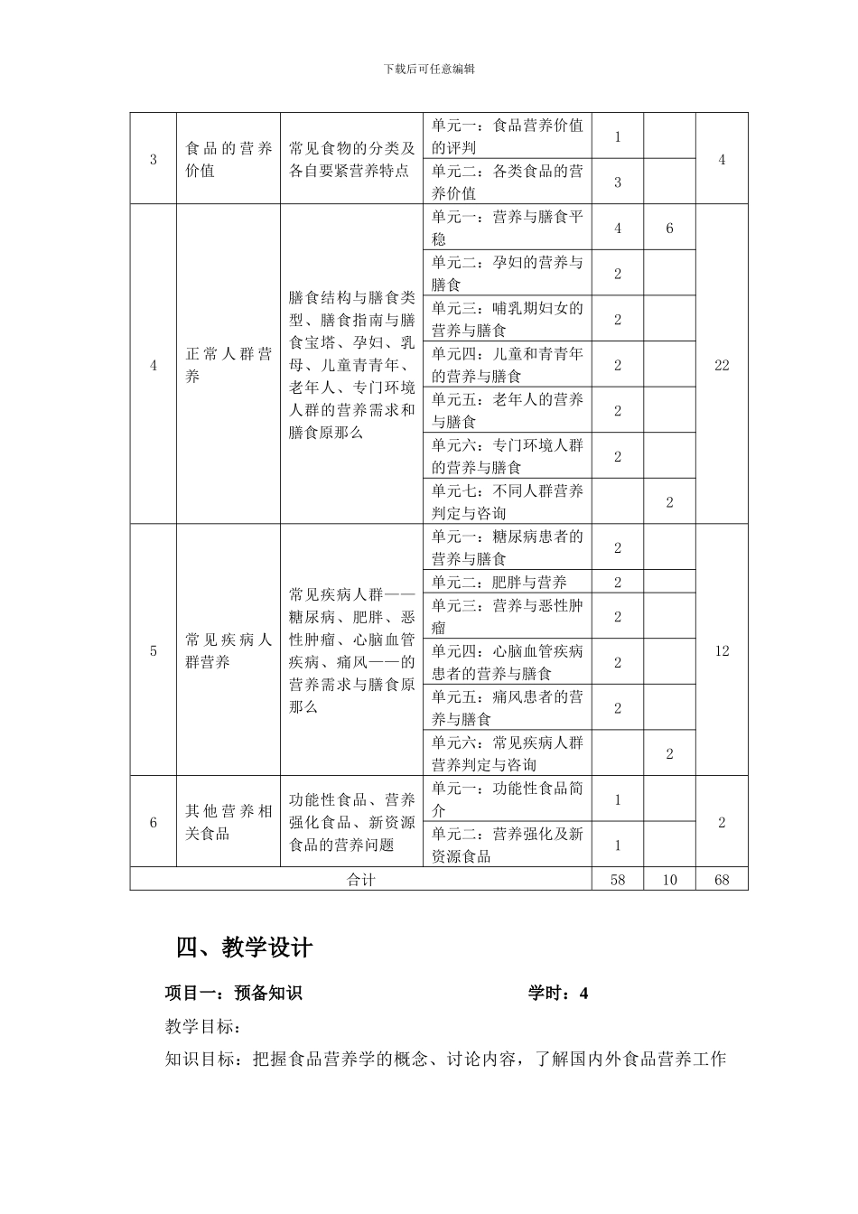 《食品营养学》课程标准介绍_第2页