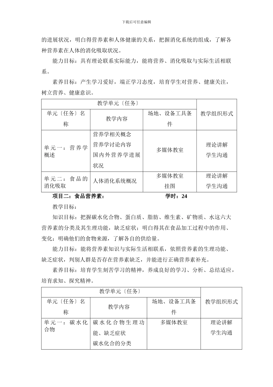 《食品营养学》课程标准介绍_第3页