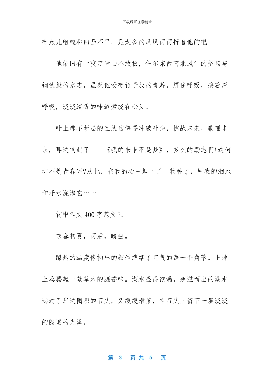 【初中作文400字范文】初中英语作文范文10篇_第3页