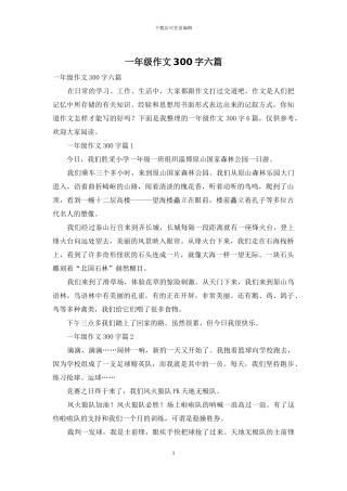 一年级作文300字六篇-2