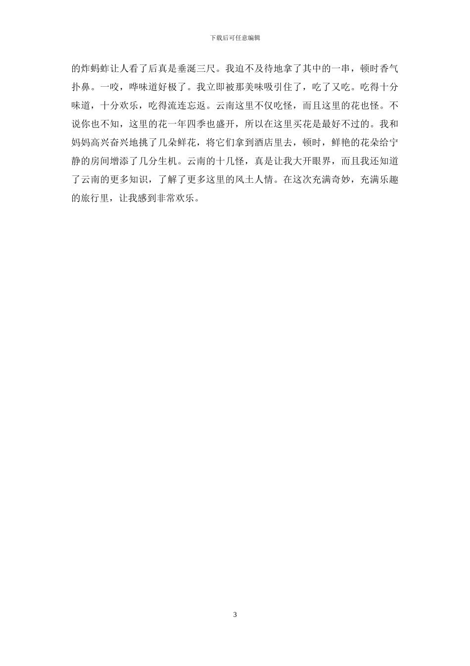 一次快乐的旅行作文_第3页