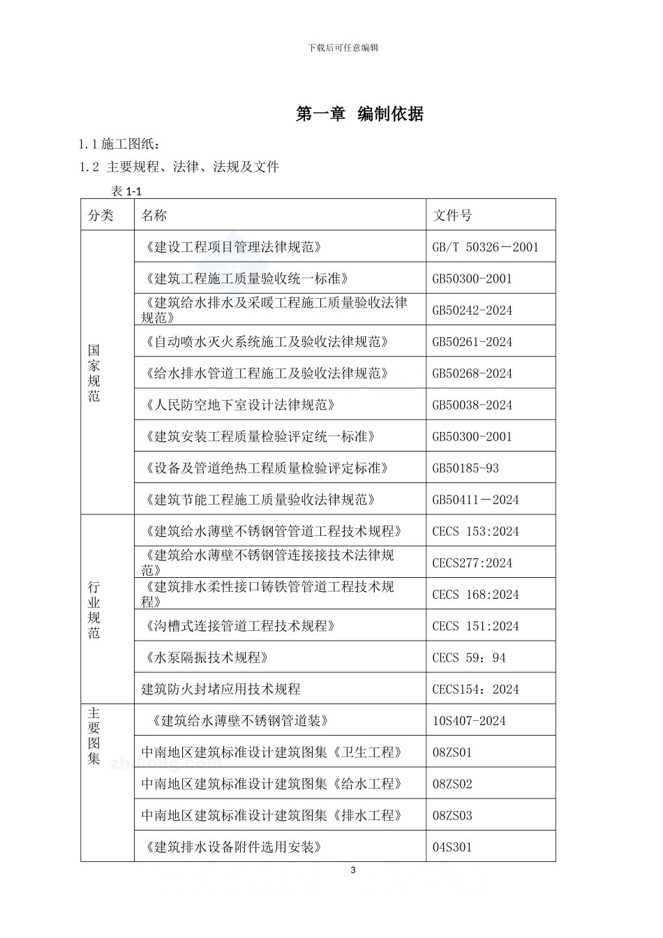七星级酒店给排水施工方案-secret_第3页
