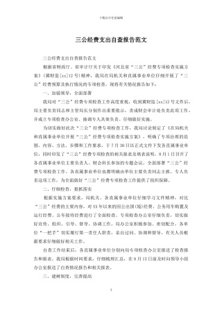 三公经费支出自查报告范文