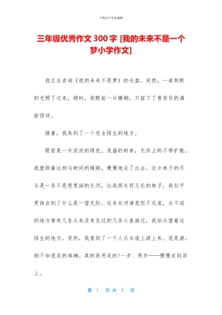 三年级优秀作文300字-