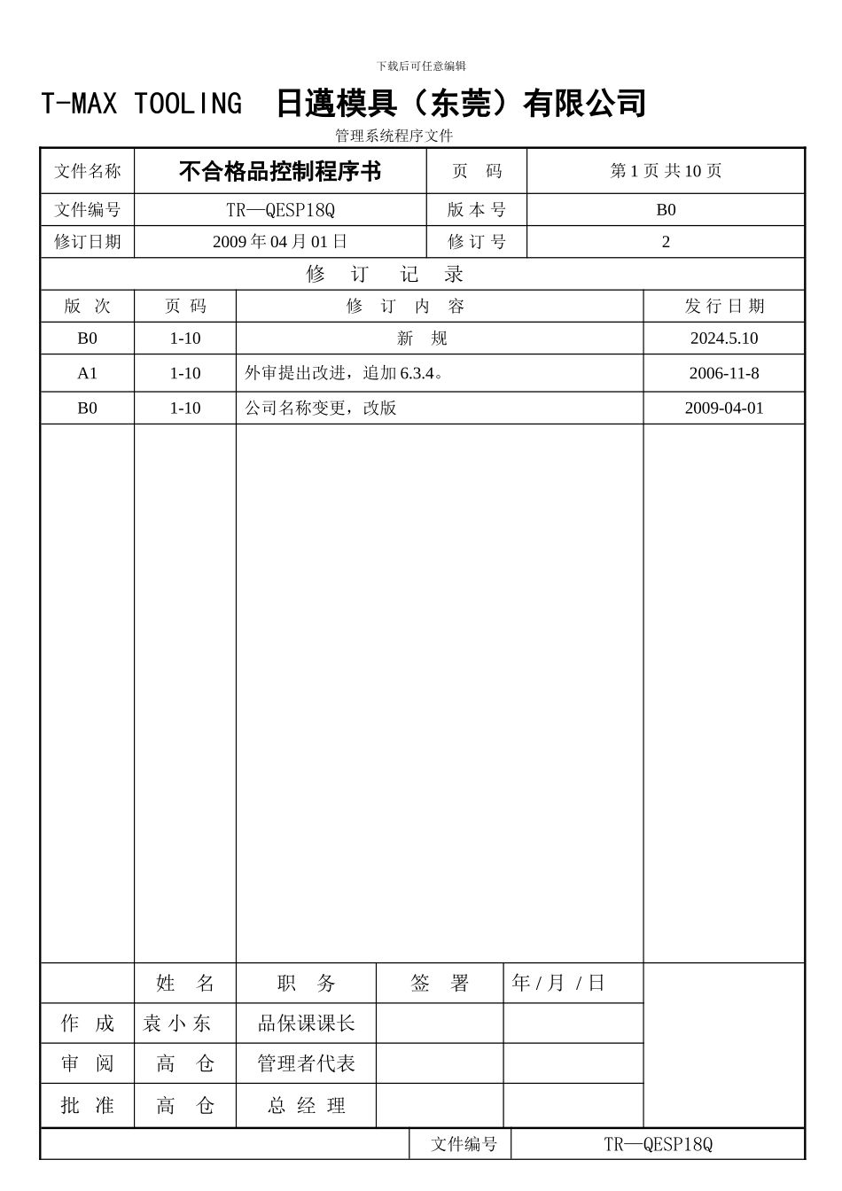 不合格品控制程序书_第1页